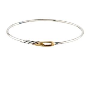 Christofle Sterling Silver Bangle Bracelet | Sculpted Twist | with Box